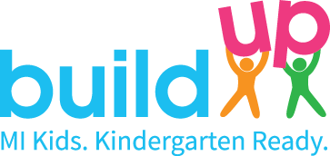build up logo that reads, MI kids. Kindergarten Ready.